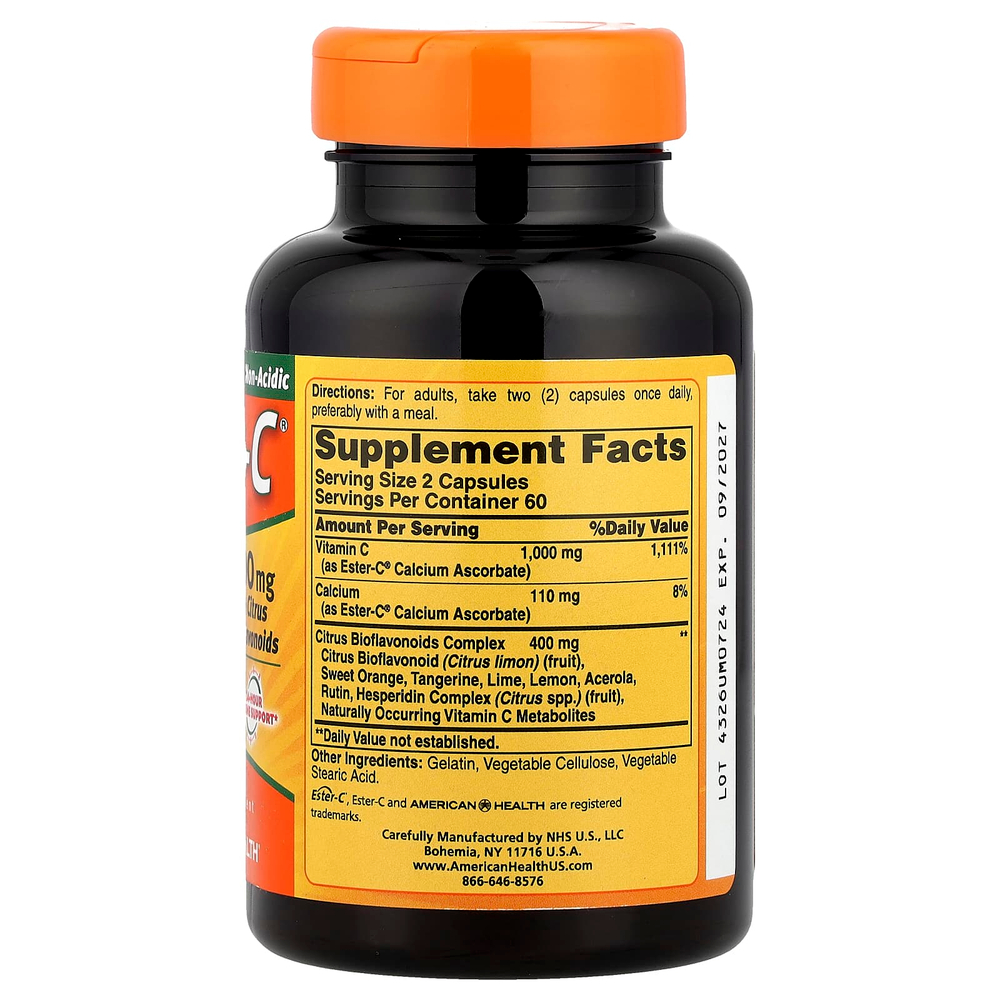 American Health, Ester-C® с цитрусовыми биофлавоноидами, 120 капсул