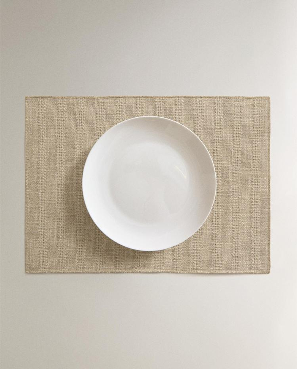 ZARA HOME ПОДСТАВКА ПОД СТОЛОВЫЕ ПРИБОРЫ ИЗО ЛЬНА, СВЕТЛО-БЕЖЕВЫЙ