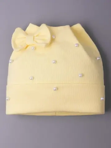 Шапка для девочки осенняя с бусинами