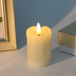 Сувенир с подсветкой «Свеча восковая - Сияние» 5*7,5 см - облита воском (работает от батареек 2 АА)