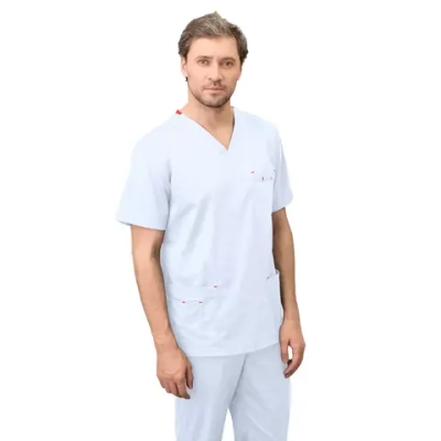 Хирургическая куртка мужская Fleximed белая р.48