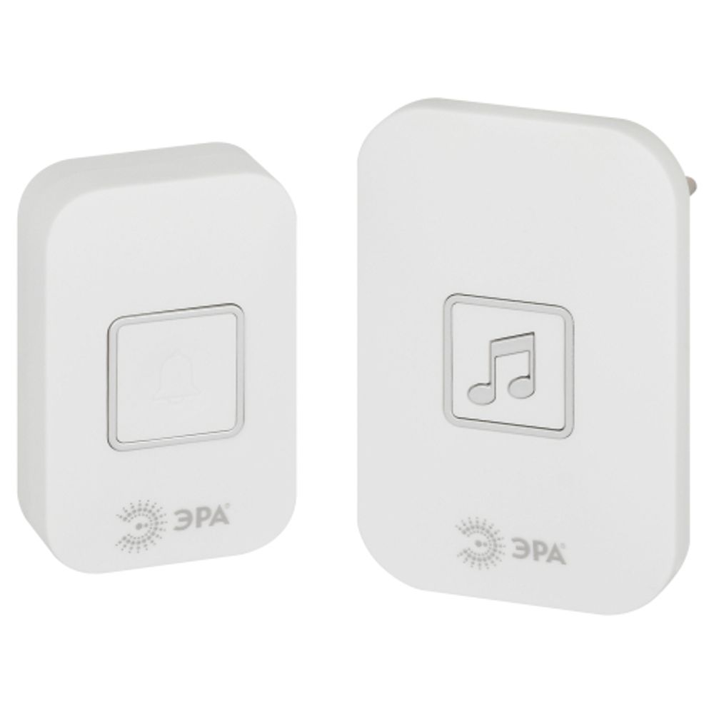 Звонок дверной ЭРА C98 беспроводной, от сети, белый, 60 мелодий | Электрозвонки беспроводные
