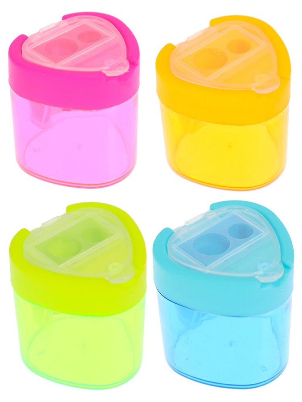 Точилка для карандашей. 2 отв. Сердечко ассорт. (ТК-3538) (Проф-Пресс)