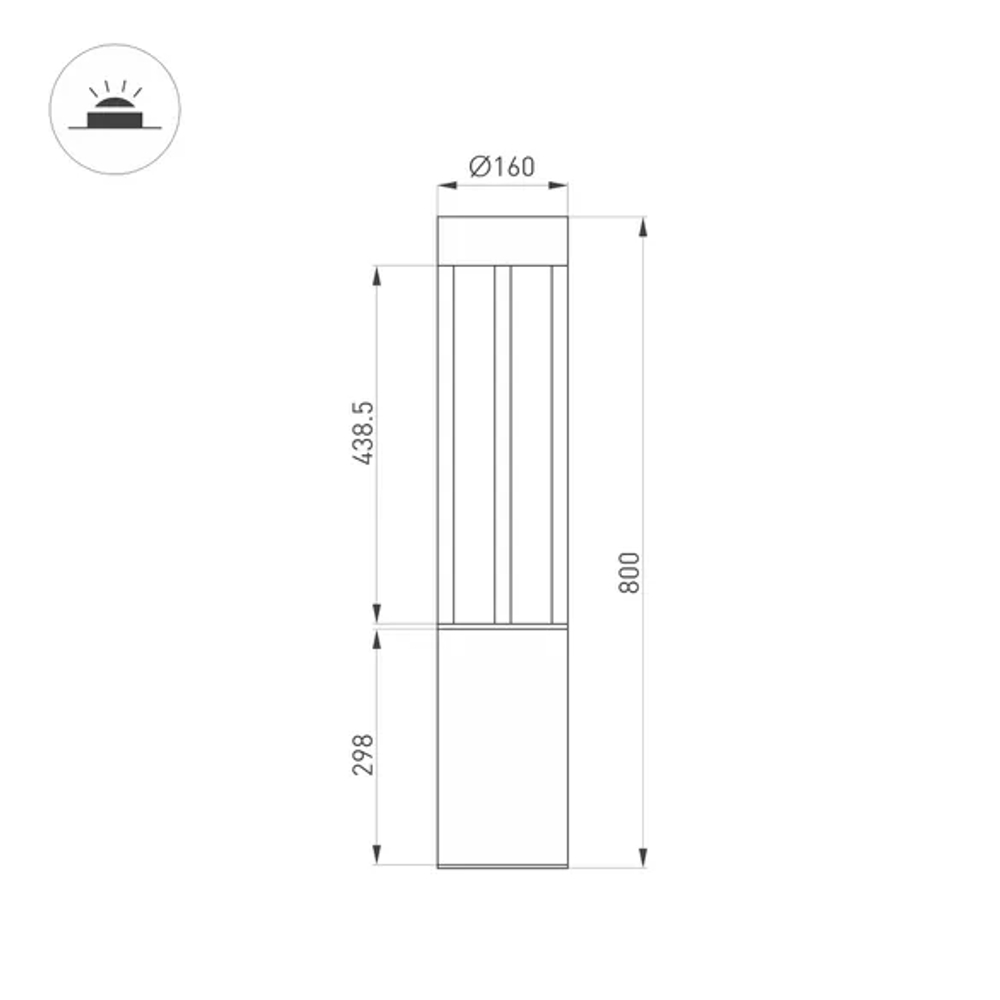 Светильник LGD-CASTELLO-BOLL-H800-20W Warm3500-MIX (GR, 80 deg, 230V) (Arlight, IP65 Металл, 5 лет) 045537