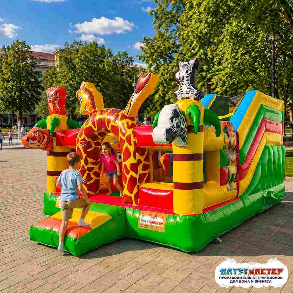 Коммерческий надувной батут "Сафари-экскурсия", с горкой 5*4*2,8 м