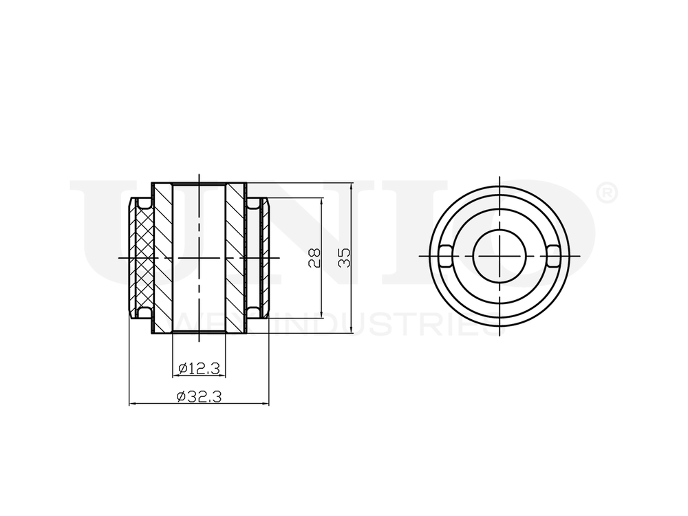 Сайлентблок задней нижней поперечной тяги UNIO RMP-20697