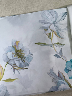 Постельное белье 2 спальное евро Mirabello Fresh Bouquet бело-голубое