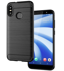 Чехол для HTC U12 Life цвет Black (черный), серия Carbon от Caseport