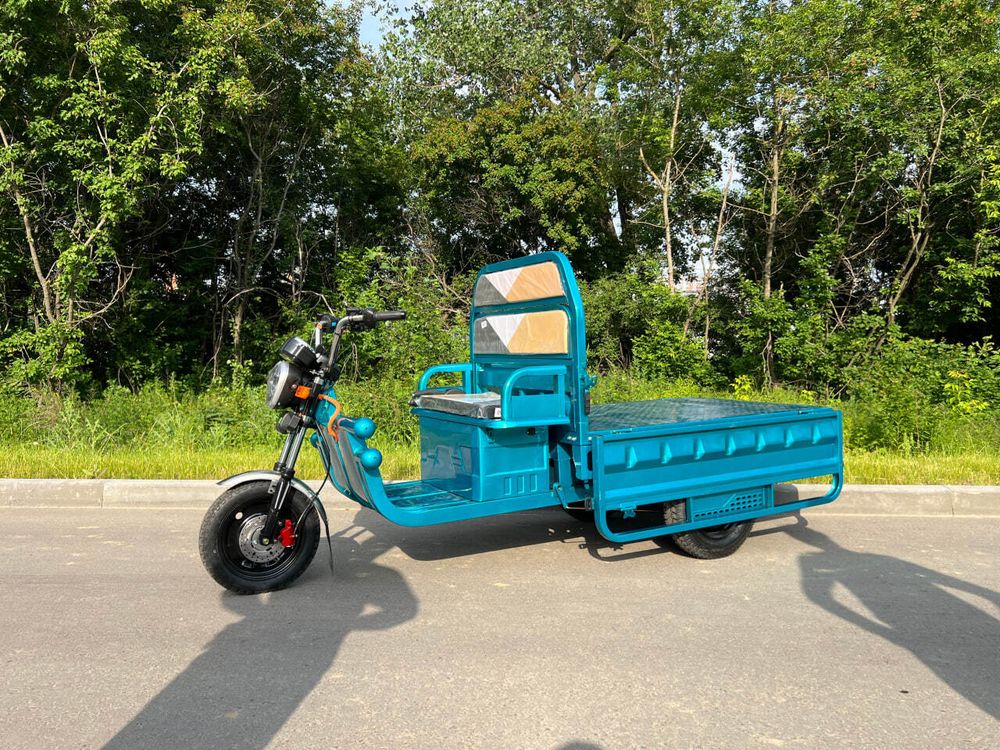 Грузовой электрический трицикл IKINGI CARGO C06 1500W (60V/45Ah) - Бирюзовый фото №7