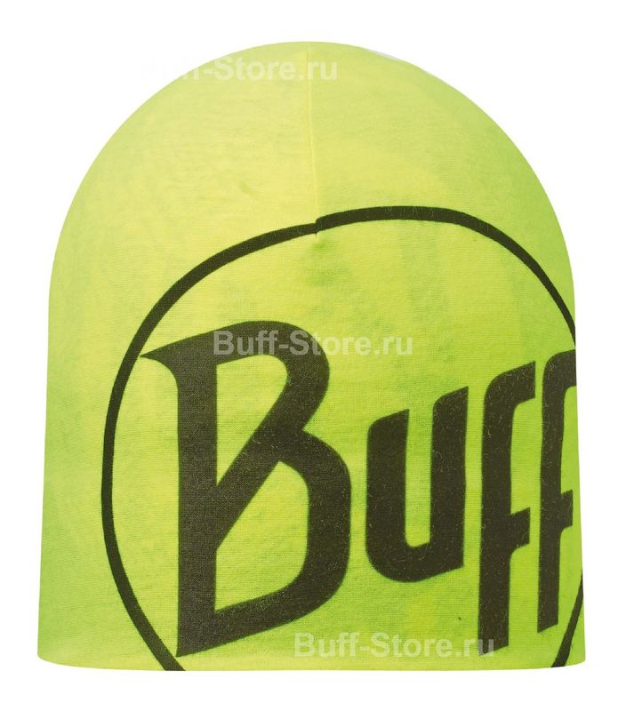 Двухсторонняя спортивная шапка Buff R-Log Us Black-Yellow Фото 3