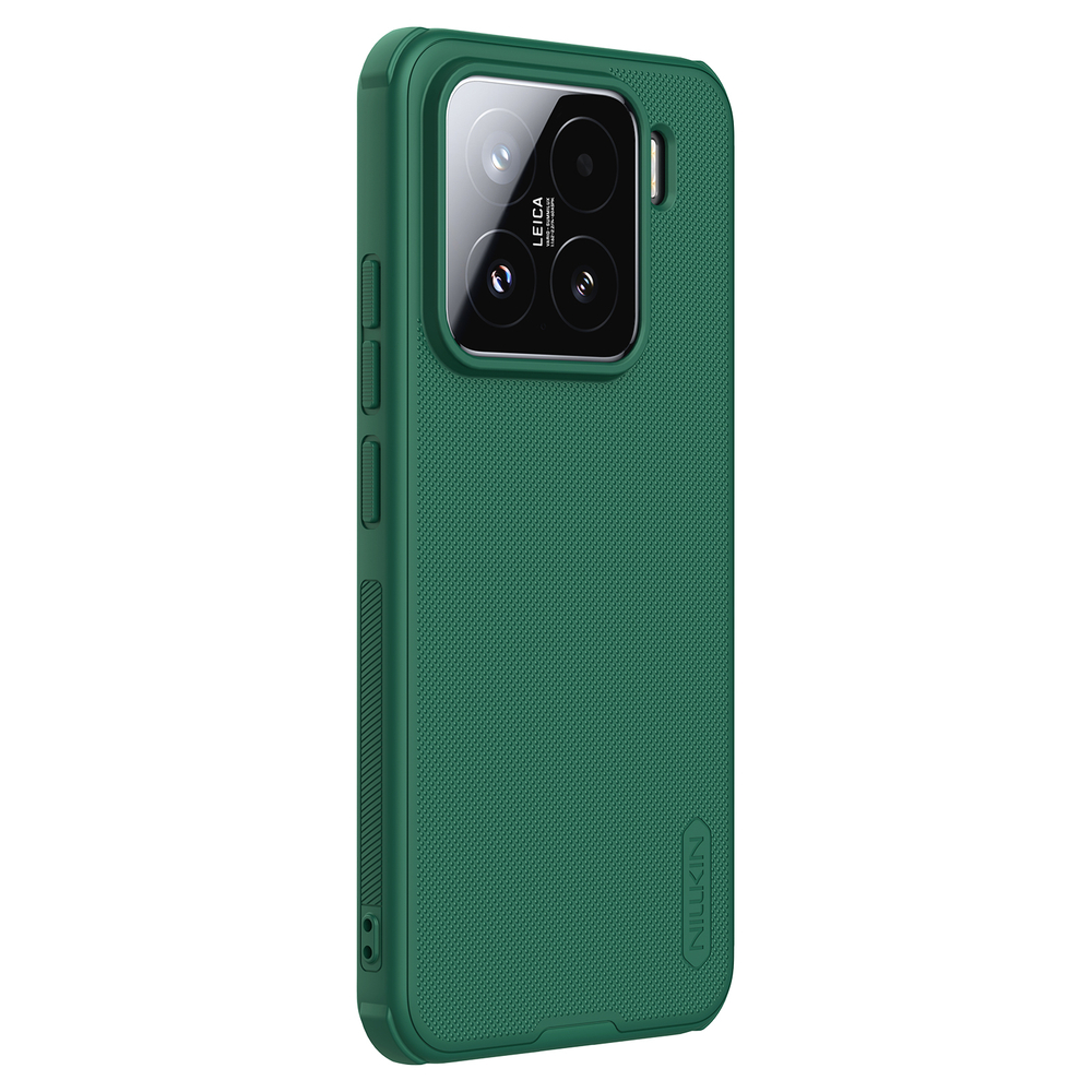 Усиленный чехол зеленого цвета (Dark Green) от Nillkin для смартфона Xiaomi 15, серия Super Frosted Shield Pro