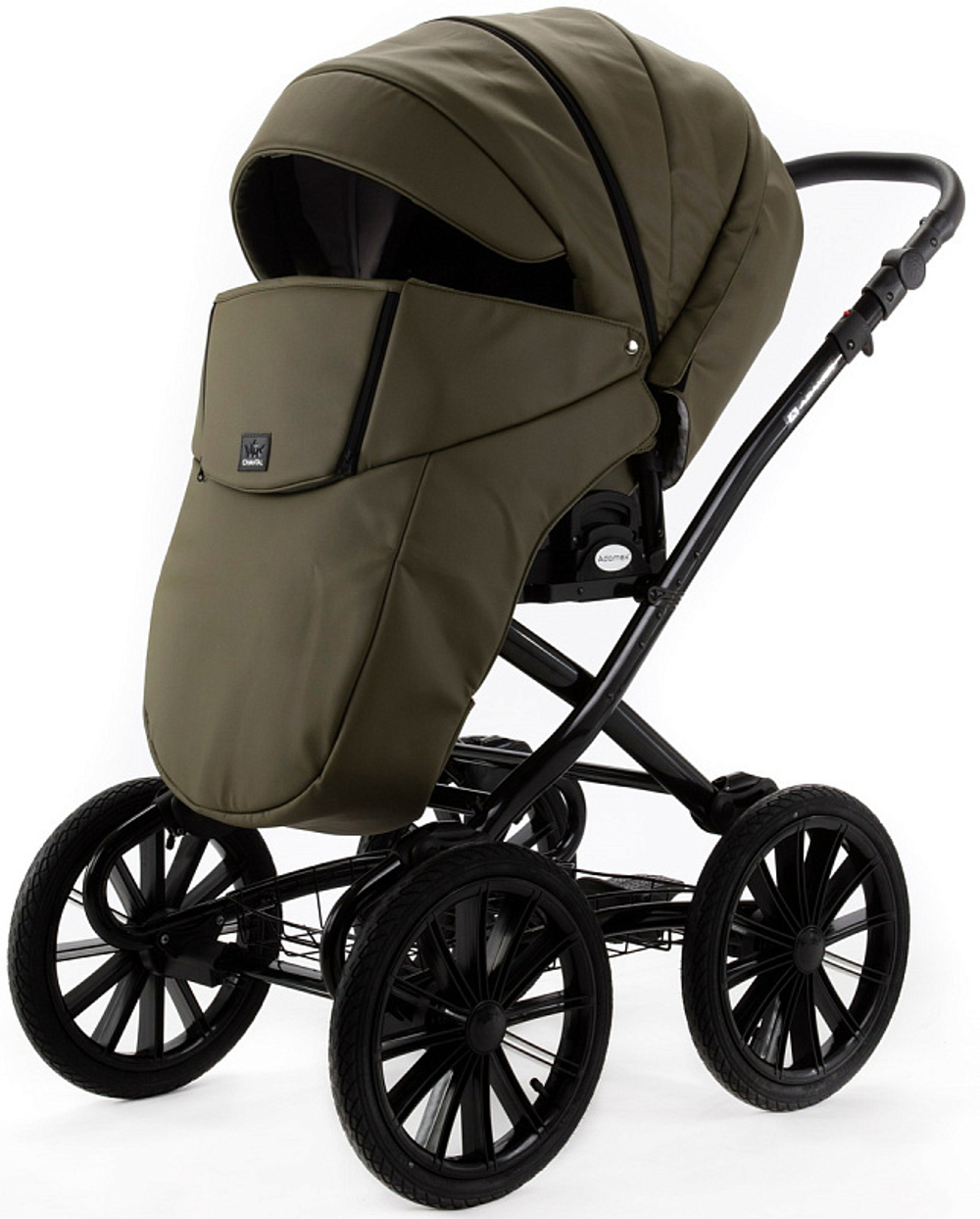 Детская коляска Adamex Chantal Retro Deluxe 2 в 1 C-SA21 (ХАКИ КОЖА)