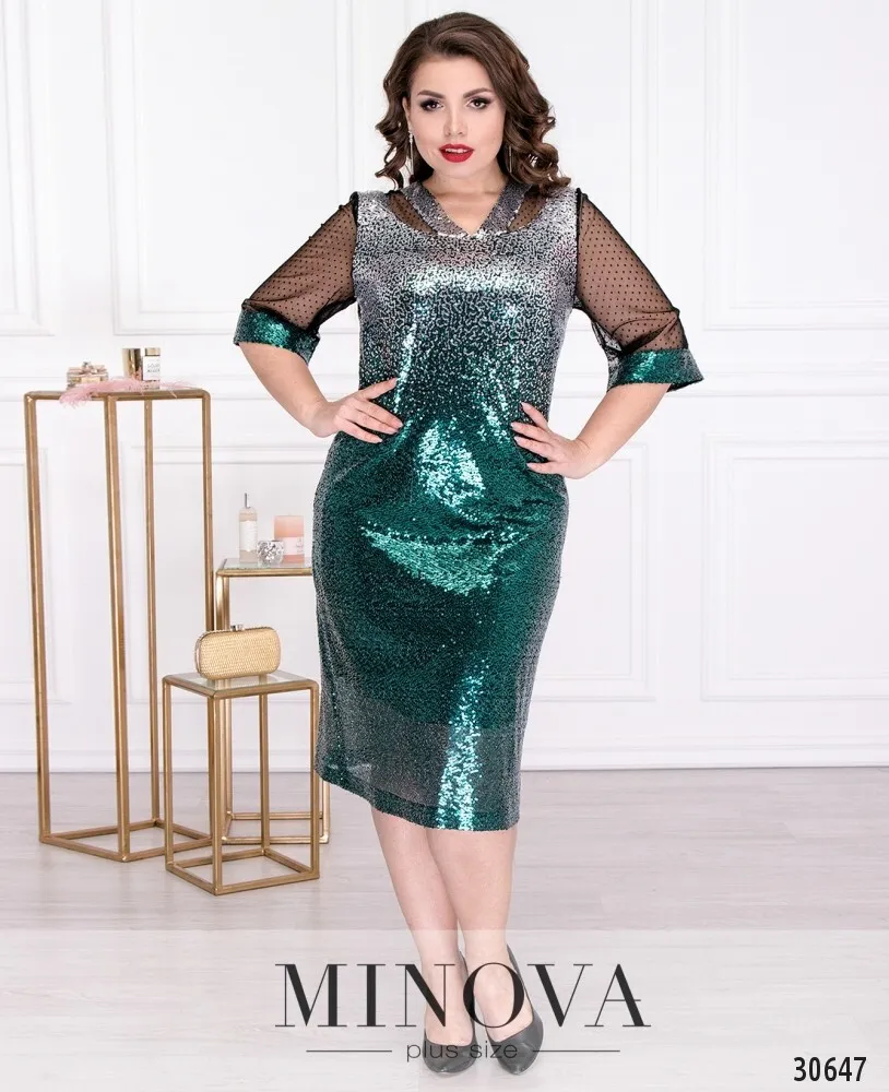 Платье 346-зеленый Minova