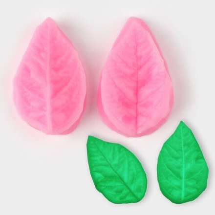 Молд силиконовый для заливки "Лист розы" 2шт 5*3см