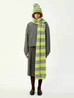 Купить Шарф Kraizy Stripes в полоску серый / лимон Шарф Kraizy Stripes в полоску серый / лимон