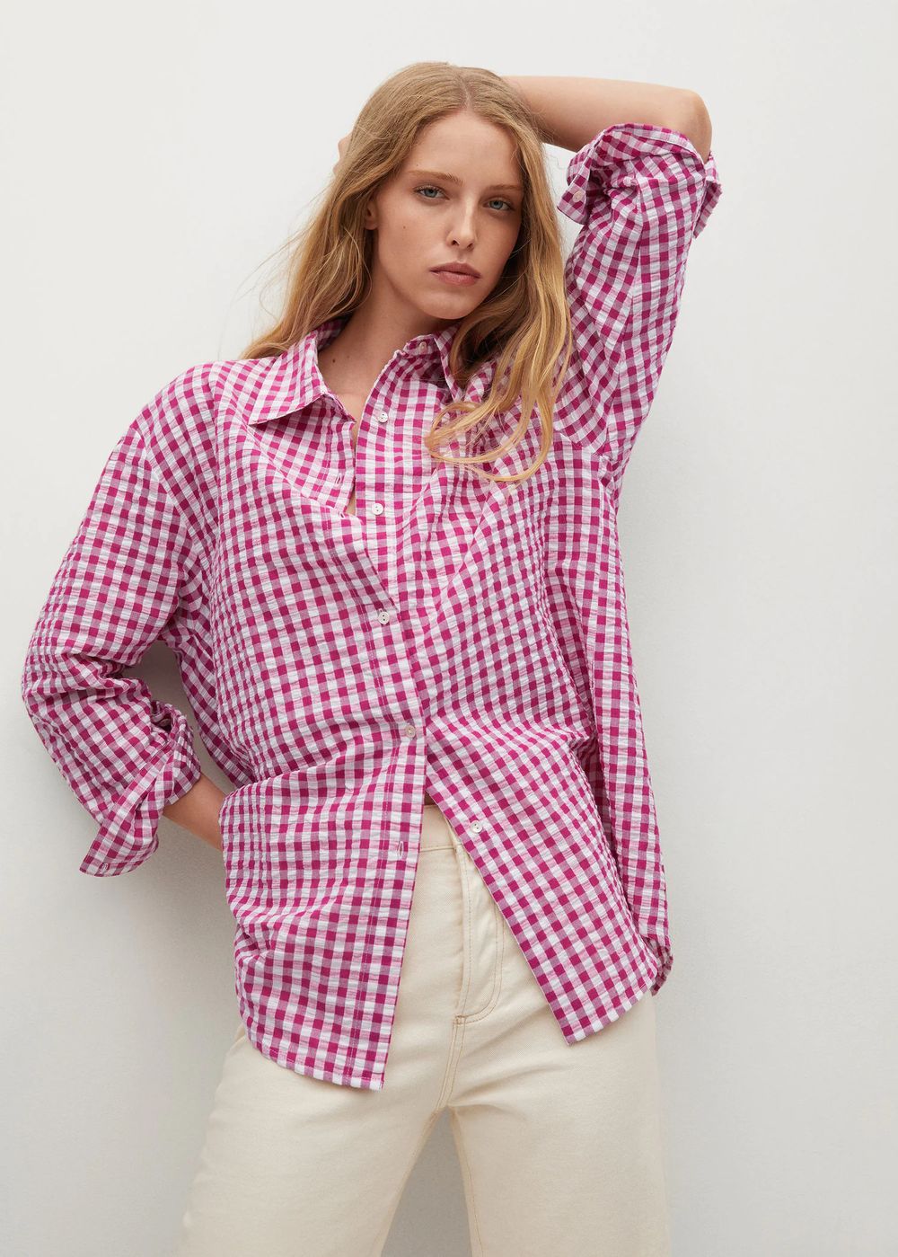 Объемная рубашка в клетку