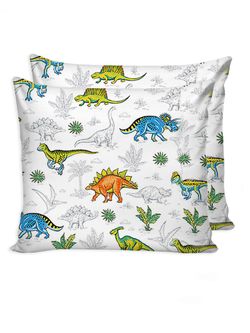Наволочка комплект 2шт Сказка "Динозавры" 70х70 см, перкаль