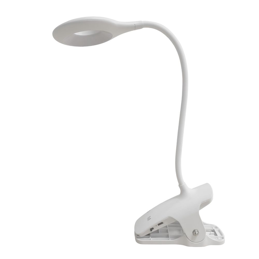 ULM-D601 8W/3000-6000K/DIM WHITE Светильник настольный светодиодный «прищепка». Сенсорный выключатель. Диммер. Белый. TM Uniel