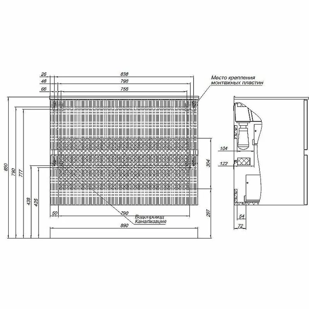 Тумба Aquanet Джейн 100 313304 с раковиной Flat 100 254365 маренго
