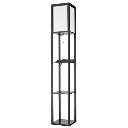 8093/1F COMFI LN26 460 черный/белый, дерево/текстиль Торшер Е27 1*60W 220V PRACTIC