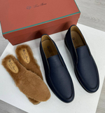 Лоферы Loro Piana с меховой стелькой
