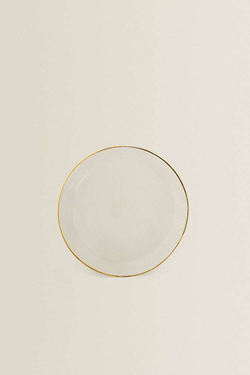 ZARA HOME ТАРЕЛКА ИЗ БОРОСИЛИКАТНОГО СТЕКЛА С ОБОДКОМ, ЗОЛОТИСТЫЙ