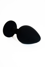 Анальная пробка из силикона с желтым стразом (Цвет: черный)