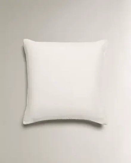 ZARA HOME НАВОЛОЧКА ДЛЯ ДЕКОРАТИВНОЙ ПОДУШКИ С ВЫШИВКОЙ, СВЕТЛО-БЕЖЕВЫЙ