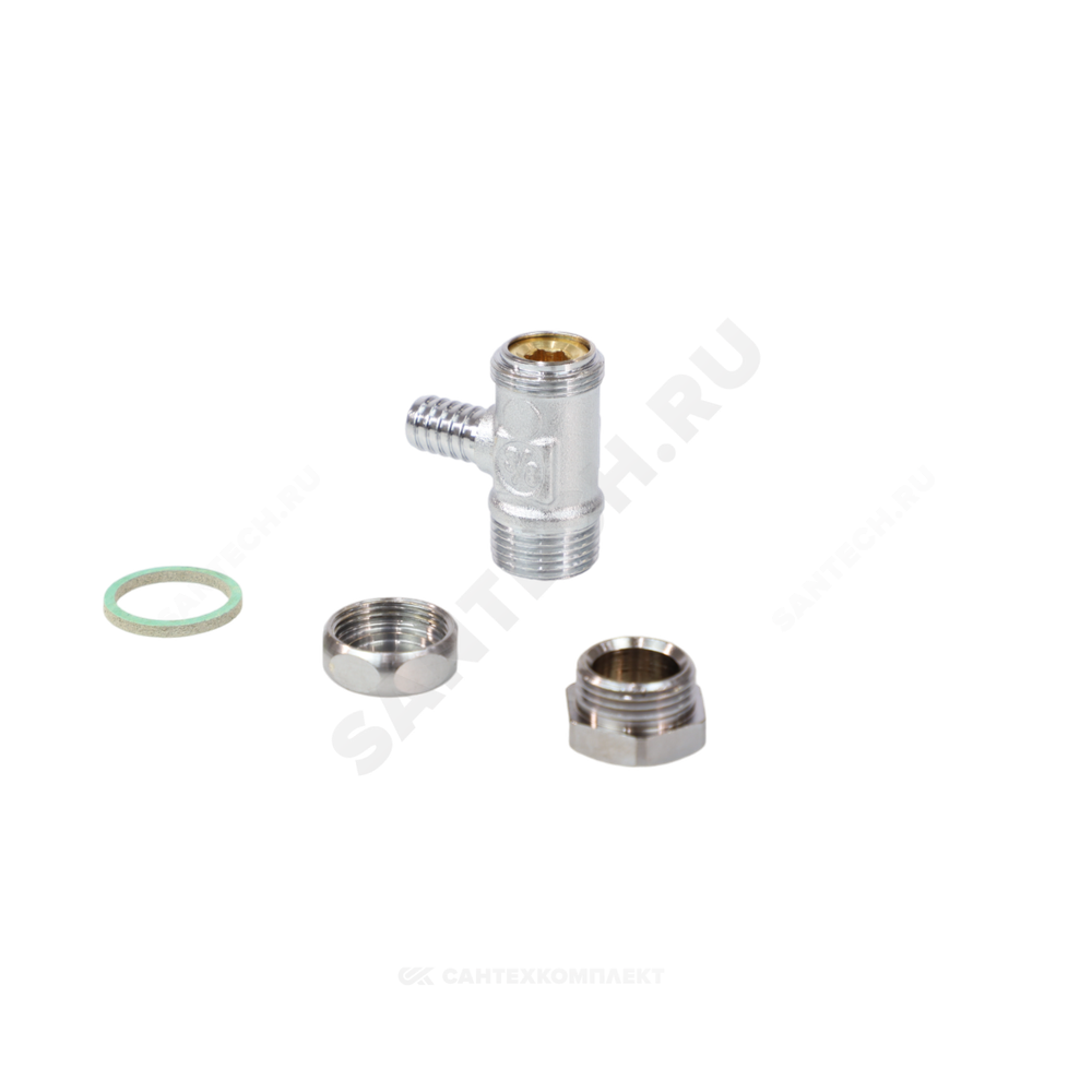 Кран шаровой латунь сливной R65D хром Ду 8 Ру42 НР/штуц 1/4" под ключ Giacomini R65DX011