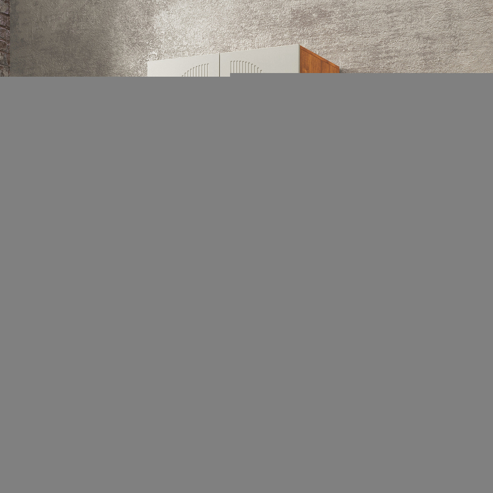 Шкаф Агератум МДФ двухсекционный Лайн флай (0,27) А10029 матовая - Орех Экко 9459  90*50*220