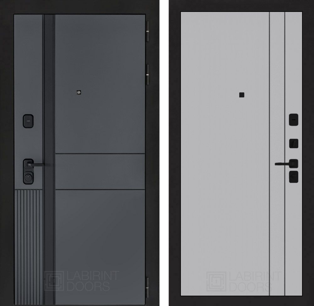 Входная дверь Лабиринт ЭВОЛАБ - 10 Серый софт рельеф