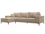 Диван угловой Льюес левый, Бежевый, Велюр, 122396L