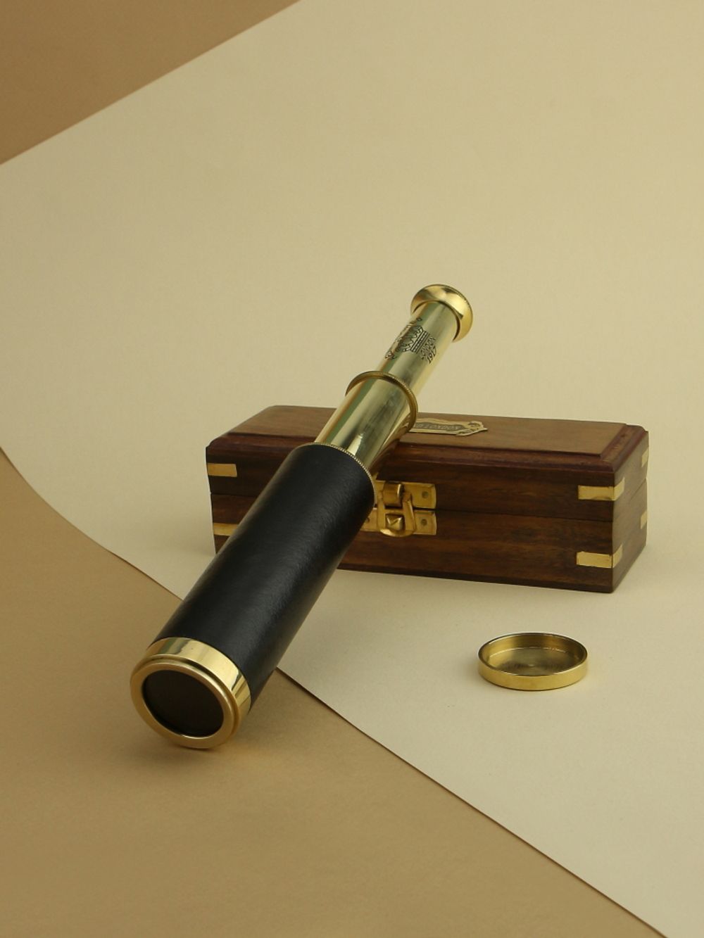 Nautical Подзорная труба в деревянном футляре