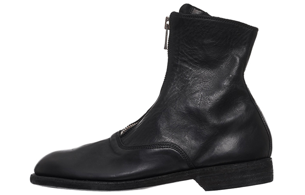GUIDI Leather Zip-front Ankle Boots