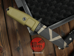 Нож Extrema Ratio Fulcrum C P/S А+++ V.2026 - пустынная рукоять, черный камо клинок