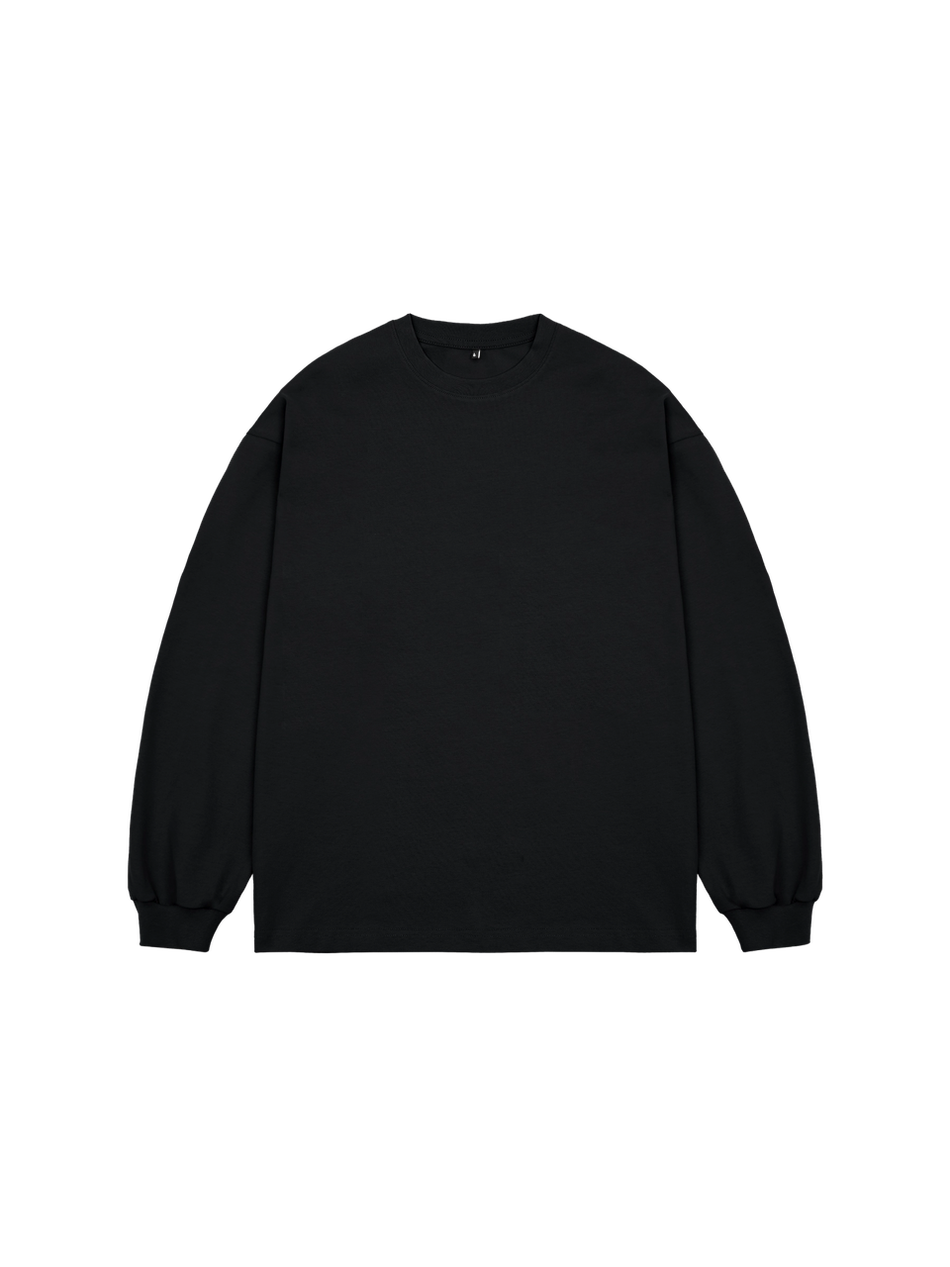 Лонгслив оверсайз (черный) 230 г