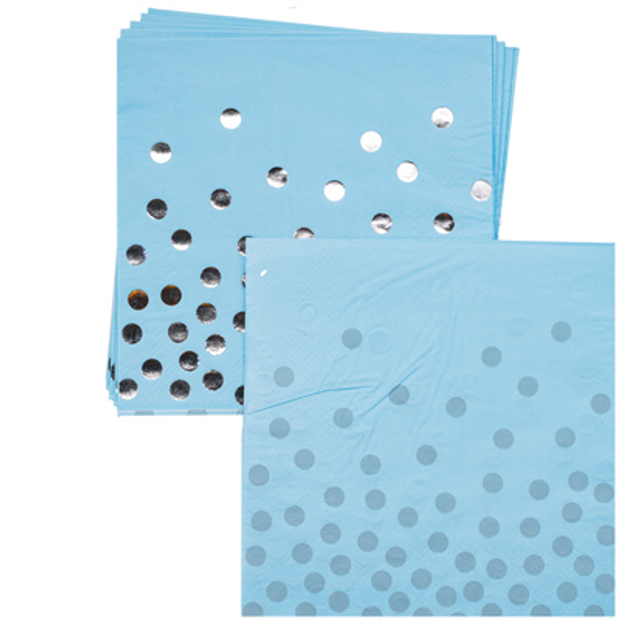 Салфетка Горошек серебряный 33см 6шт/G