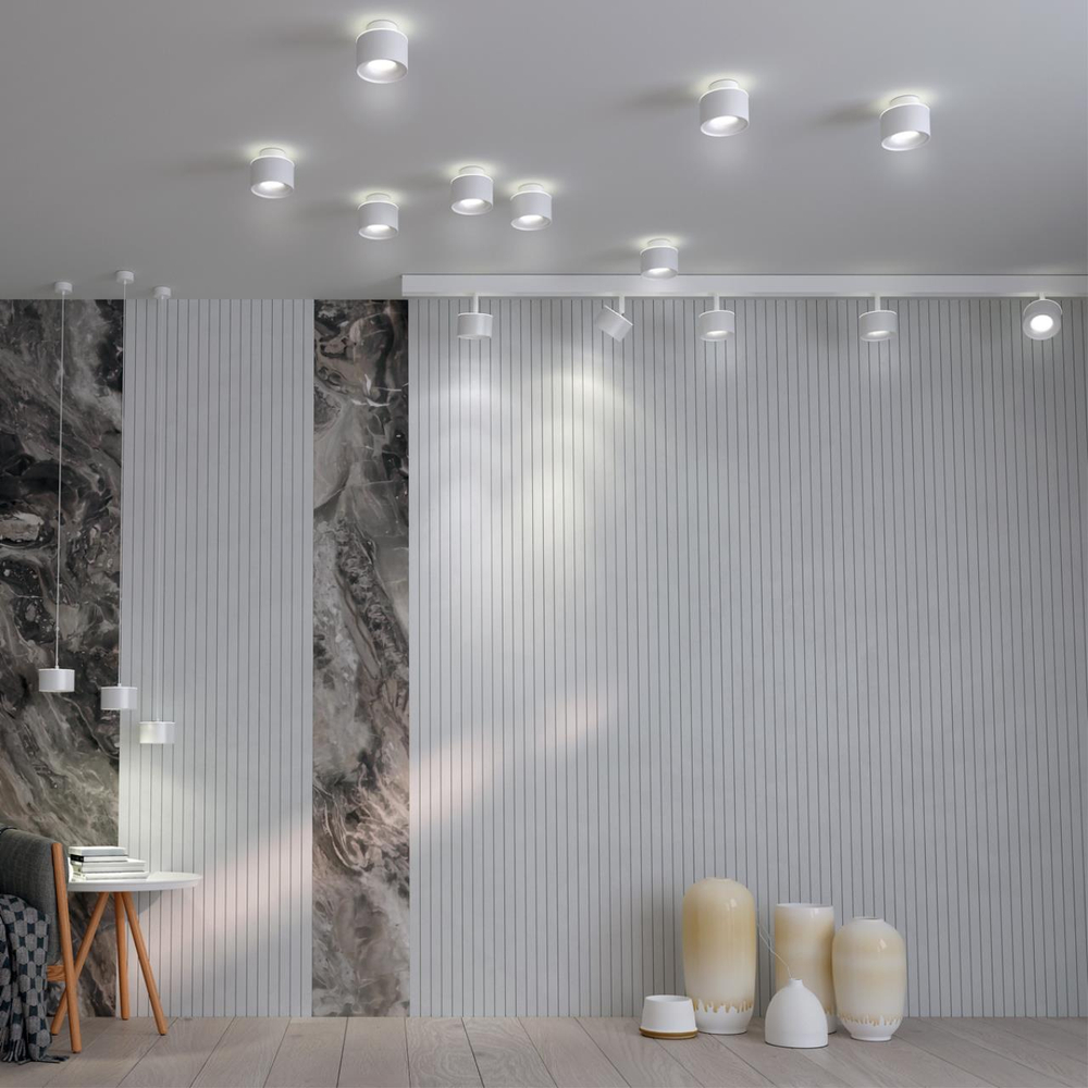 358979 SHINO NT22 150 белый Трековый светильник для низковольного шинопровода с переключ. цв. температуры IP20 LED 3000К\4000К\6000К 12W вниз + 3W вве