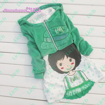 Костюм детский из худи и платья с принтом