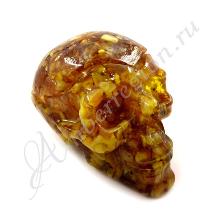 Шкатулка Череп (янтарный)