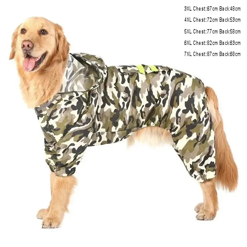 Дождевик для крупных пород собак «KOMFORT», принт хаки, р XL