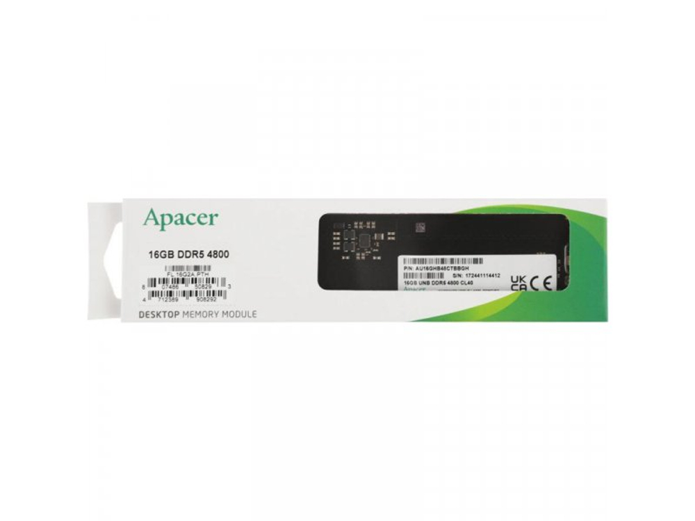 Оперативная память Apacer FL.16G2A.PTH, DDR5 1х 16ГБ 4800 МГц, DIMM, RTL