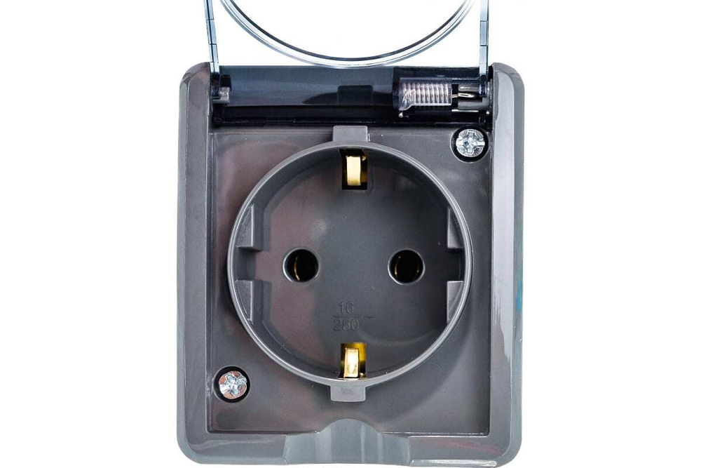 Розетка 1-местная накладная IP54, 16A-250В, серый Эксперт ЭРА