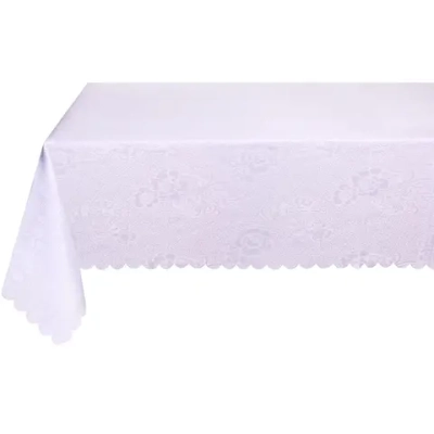Скатерть 148*180 см «Классика», цветы, цвет белый