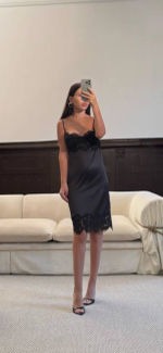 Шелковое платье комбинация