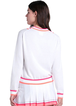 Женская теннисная куртка Lucky in Love Victory V-neck - white/pink