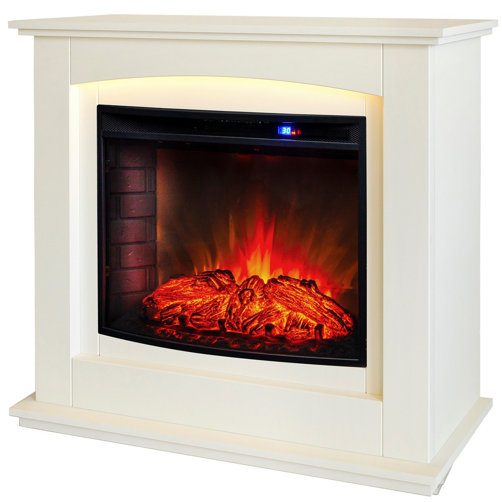 Электрокамин RealFlame Canada 25,5 WT белый с очагом Evrika 25,5 LED