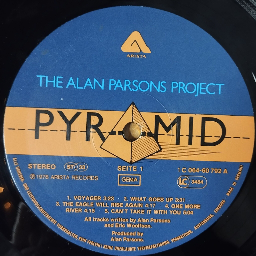 Винтажная виниловая пластинка LP The Alan Parsons Project Pyramid (Germany 1978)