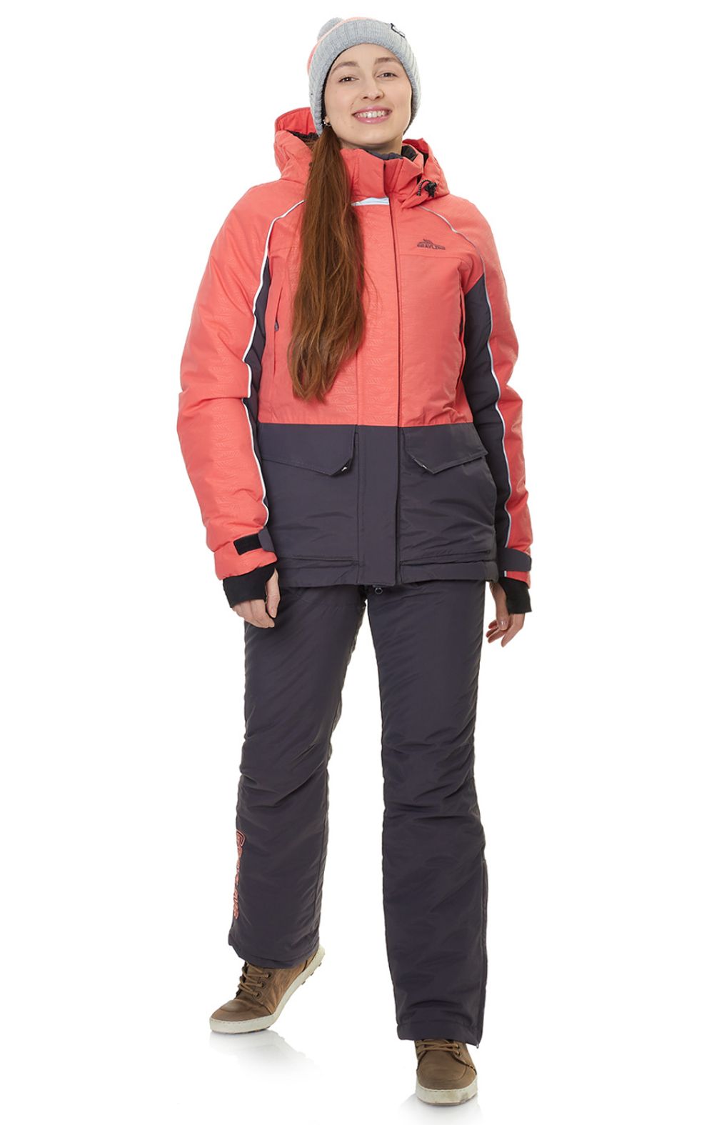 Костюм женский Ангара -35 (графит, лосось) GRAYLING
