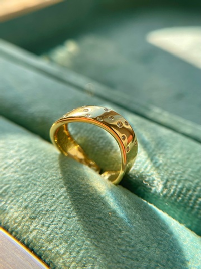 Базовое колечко Звездное небо с фианитами